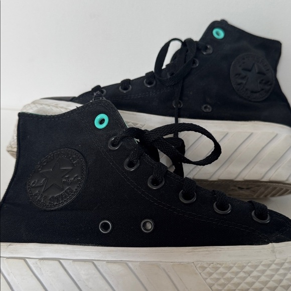 Women’s Converse Black and Teal High-Top Sneakers Size 6.5 Casual, Streetwear - Picture 11 of 11